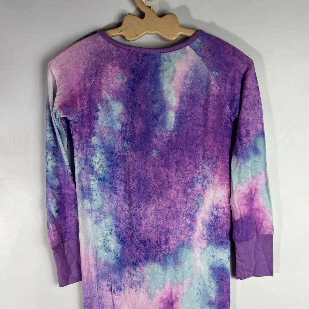 Little Sleepies Toddler 2T Purple Blue Watercolor Bamboo Convertible Zippy